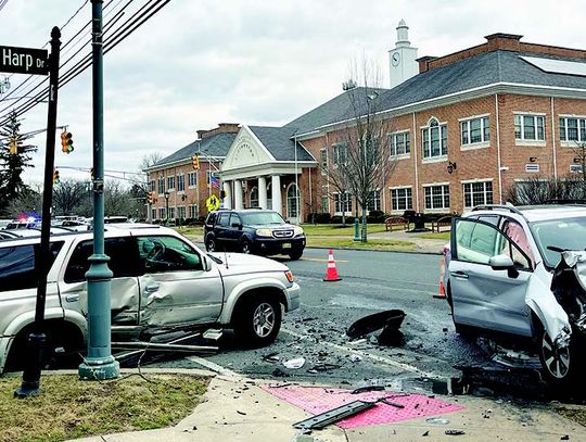 CRASH IN FRONT OF TOWN HALL