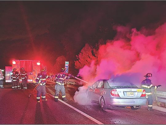 Fire Department Extinguishes Car Fire on Rt. 280