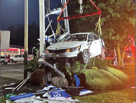 PURSUIT ENDS IN CRASH