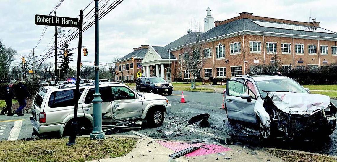 CRASH IN FRONT OF TOWN HALL