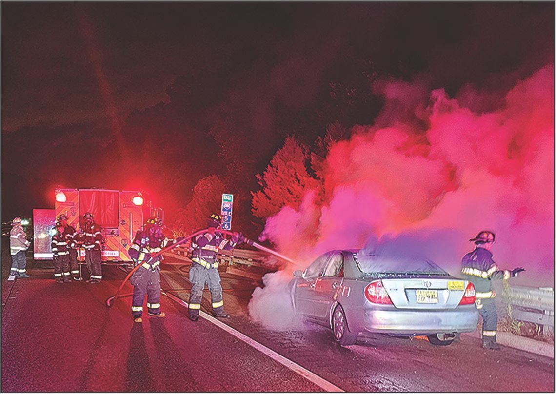 Fire Department Extinguishes Car Fire on Rt. 280