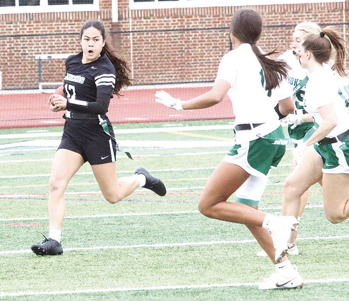 GIRLS FLAG FOOTBALL TEAM PLAYS MONTVILLE