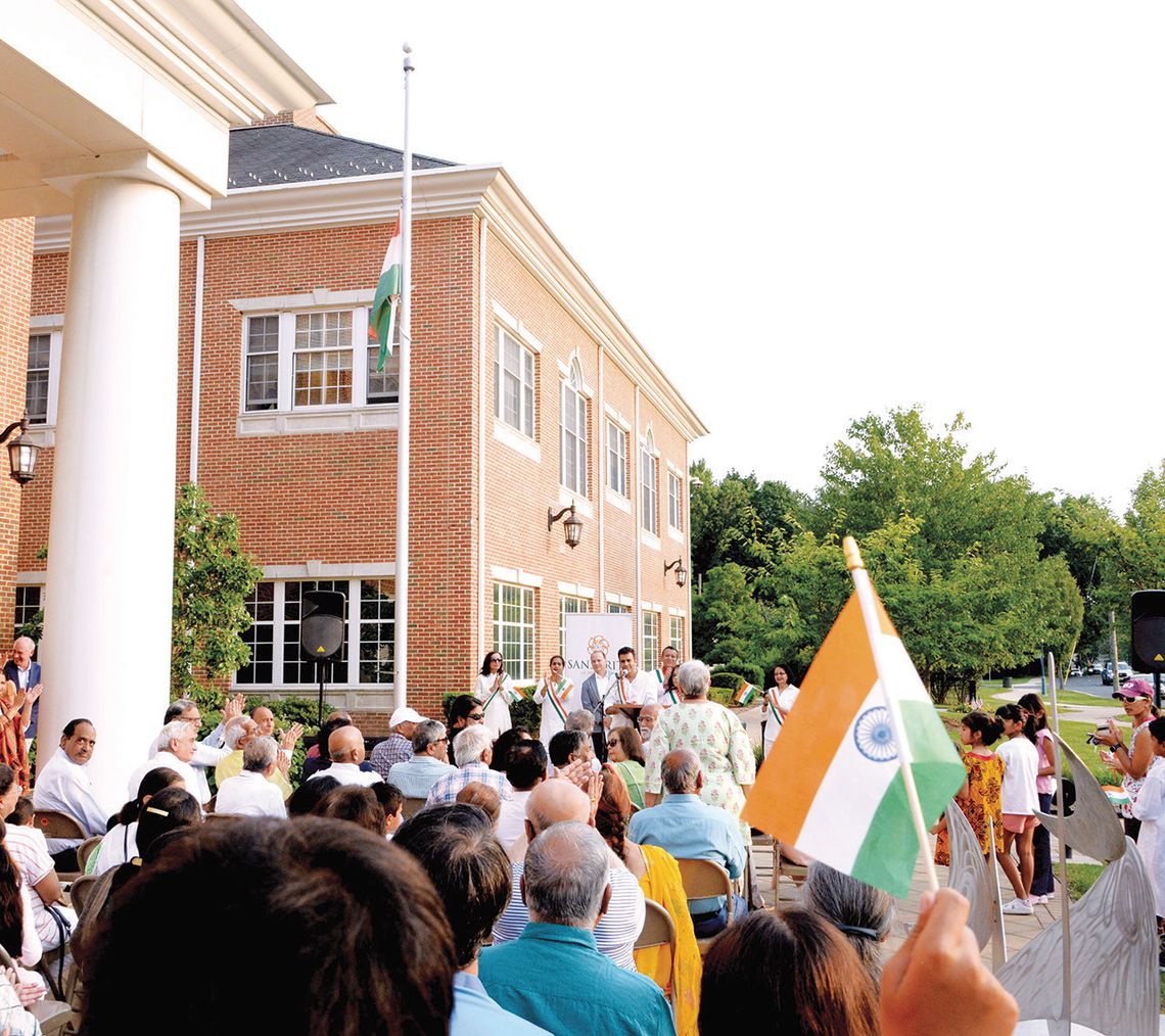 INDIAN FLAG RAISING AT TOWN