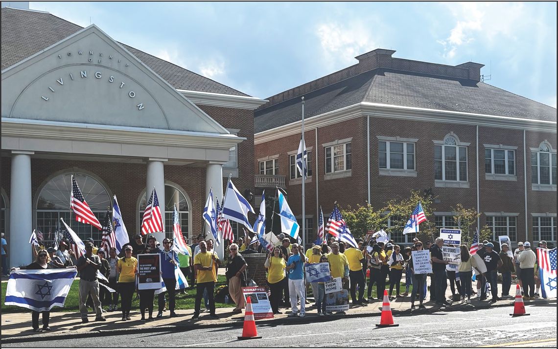 PRO-ISRAEL PROTESTS OUTSIDE TOWN HALL