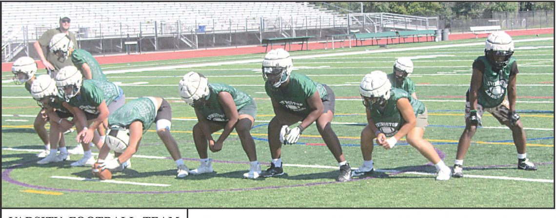 VARSITY FOOTBALL TEAM READIES FOR SEASON